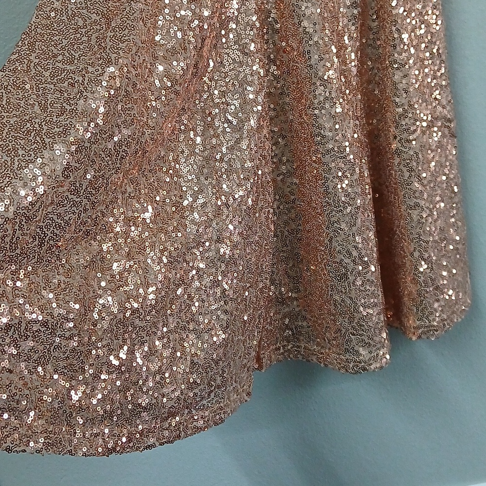 Belongsci Gold Sequin Sparkle Midi Dress Size Small - Picture 8 of 9